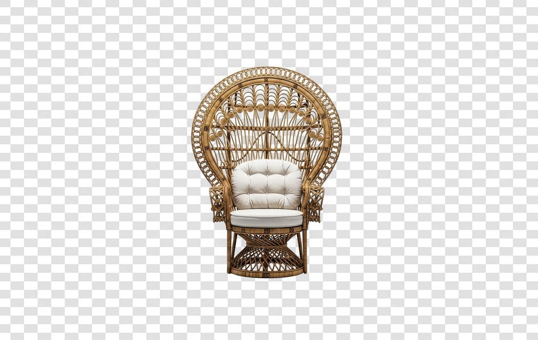 Foto Recortada Cadeira Pavão Rattan Boêmia PNG Fundo Transparente
