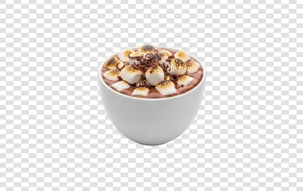 Foto Recortada Chocolate Quente Marshmallow PNG Fundo Transparente