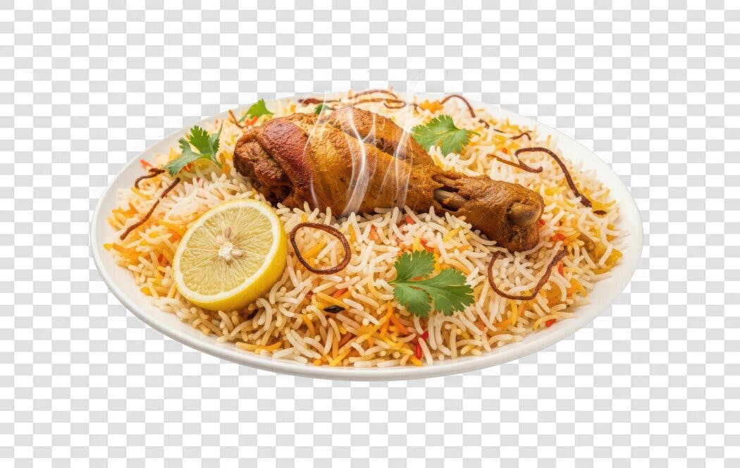 Foto Recortada Frango Biryani Limão Coentro PNG Fundo Transparente