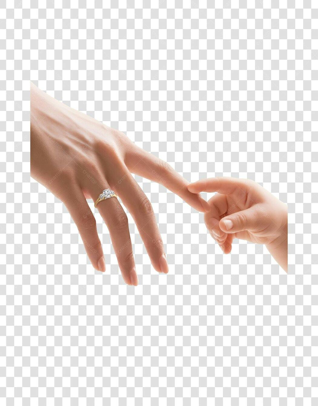 Foto Recortada Mão Mãe e Bebê Dia das Mães Maio PNG Fundo Transparente