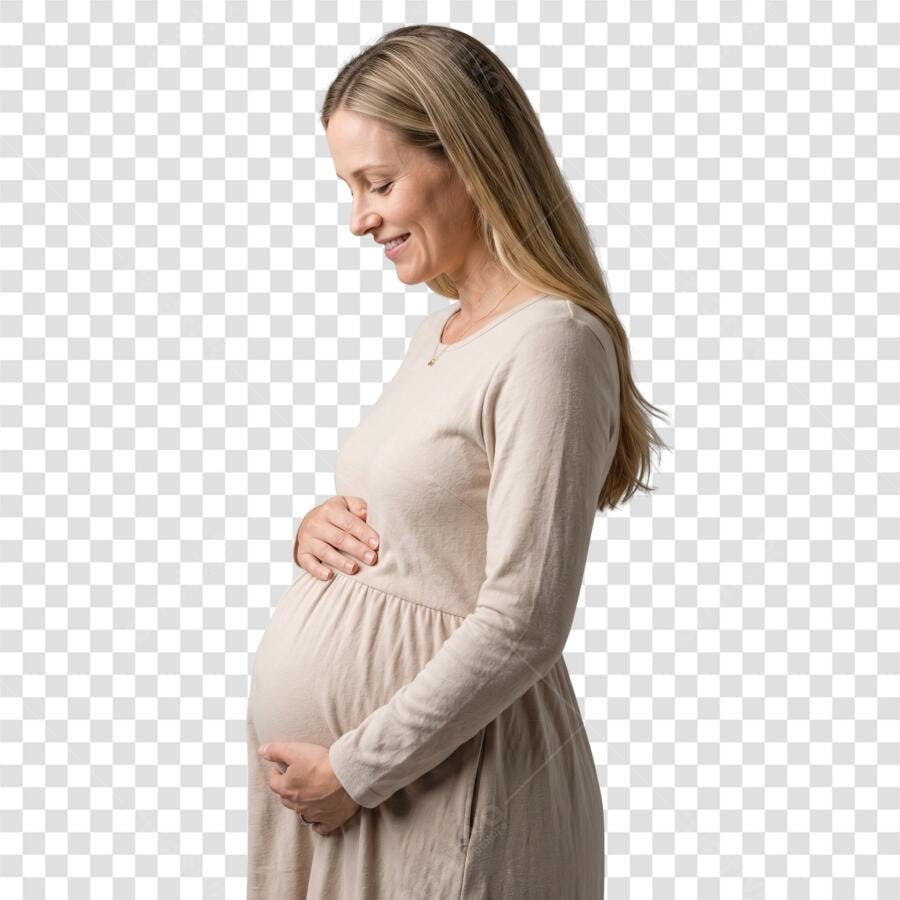 Foto Recortada Mulher Grávida Sorrindo PNG Fundo Transparente