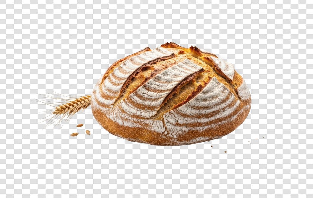 Foto Recortada Pão Artesanal Rústico Trigo PNG Fundo Transparente