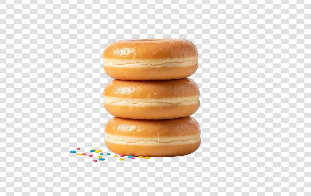 Foto Recortada Pilha Donuts Glaceados Confeitos PNG Fundo Transparente