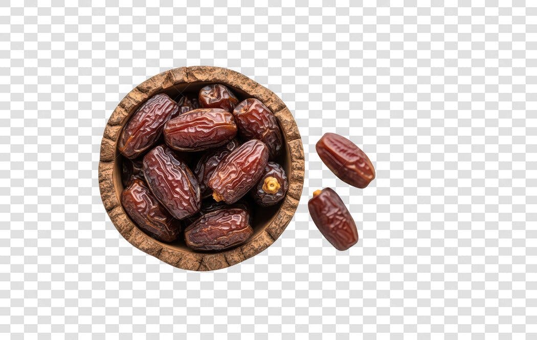 Foto Recortada Tâmara Fruta Seca Tigela PNG Fundo Transparente