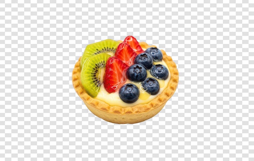 Foto Recortada Torta de Frutas Kiwi Morango Mirtilo PNG Fundo Transparente