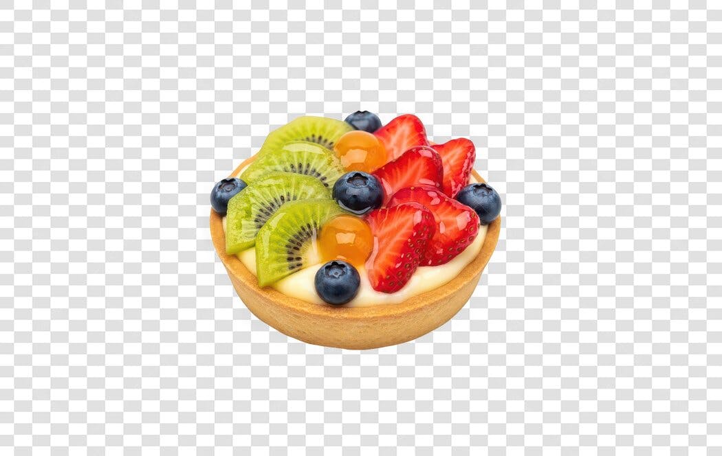 Foto Recortada Torta de Frutas Vermelhas Kiwi PNG Fundo Transparente