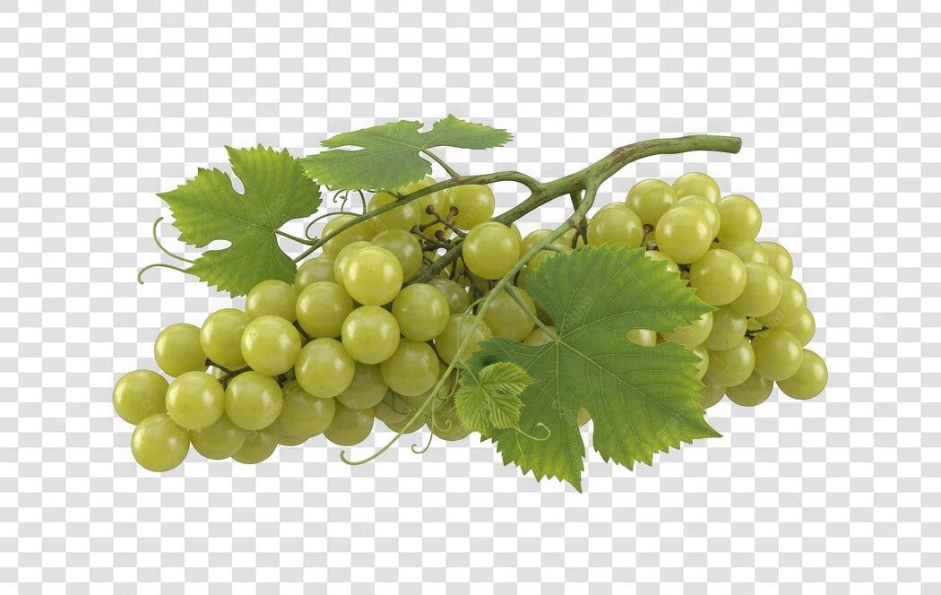 Foto Recortada Uva Verde Com Folhas PNG Fundo Transparente