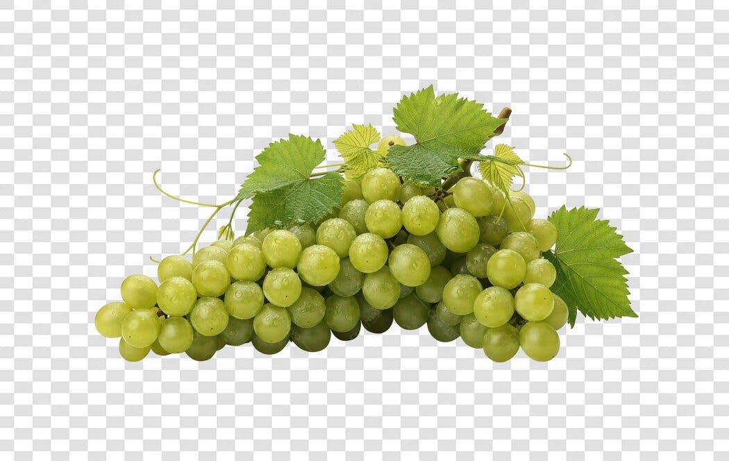 Foto Recortada Uva Verde Folhas PNG Fundo Transparente