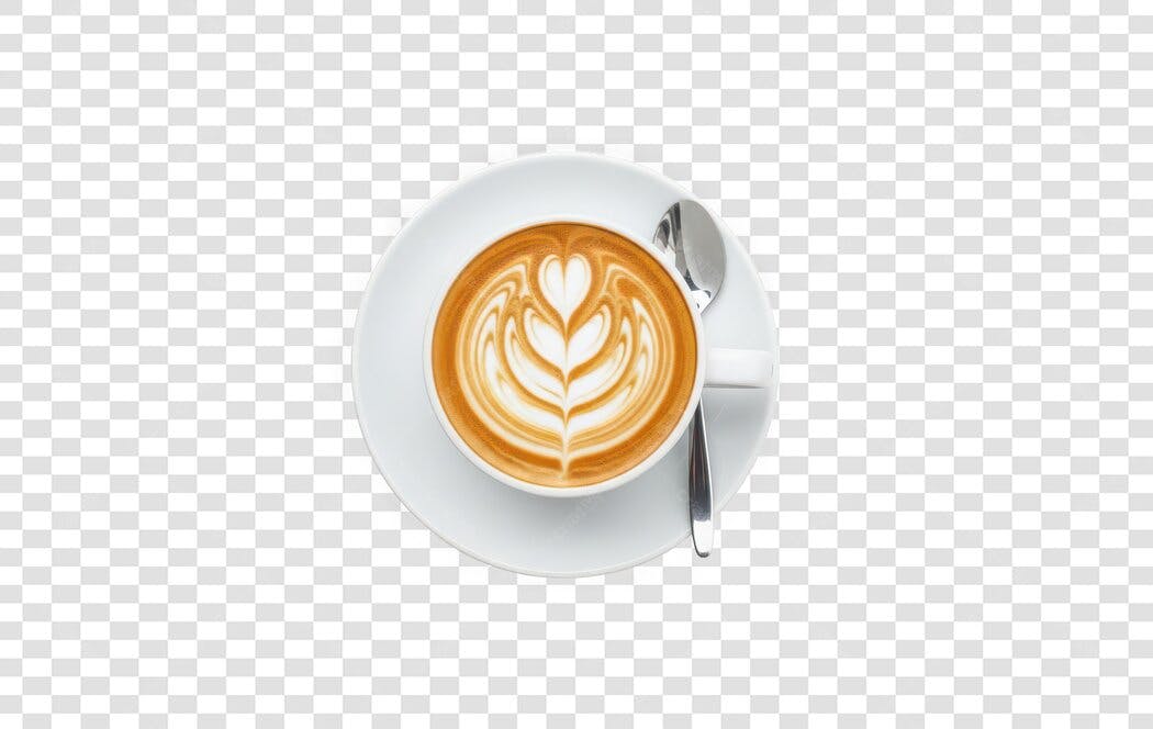 Foto Recortada Xícara Café Latte Art PNG Fundo Transparente