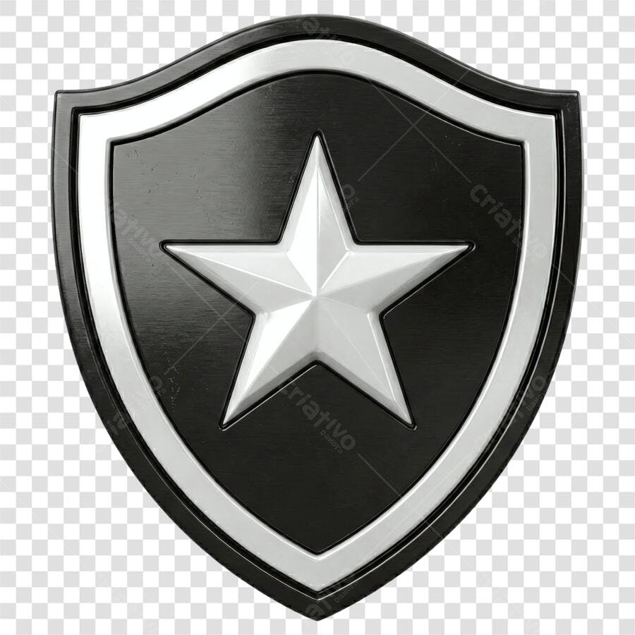 Logo Botafogo Escudo 3D PNG Fundo Transparente