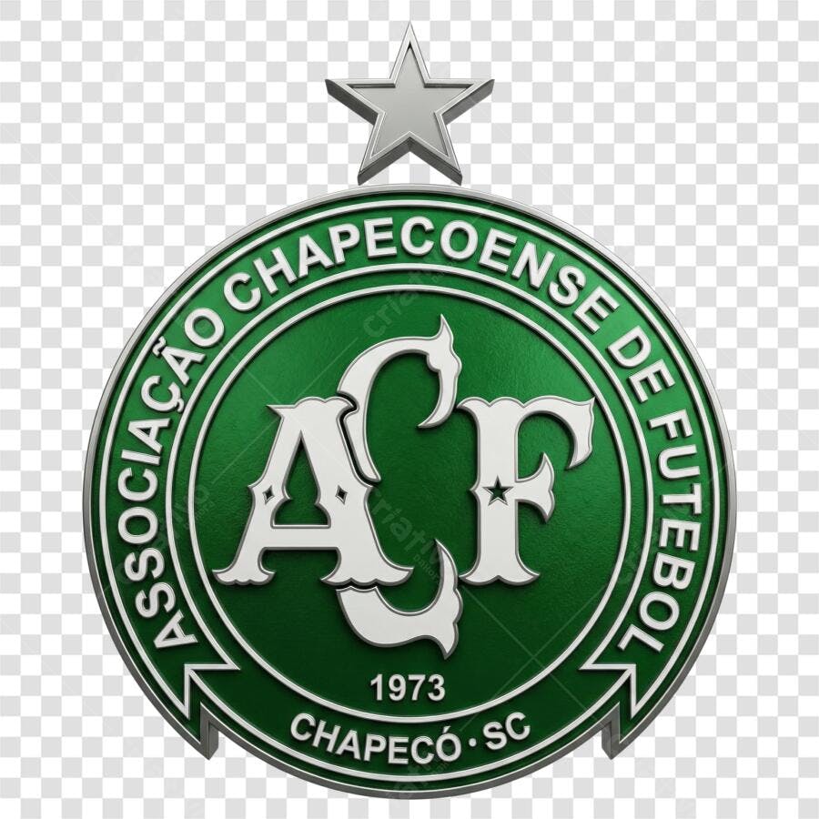 Logo Chapecoense Futebol Escudo 3D PNG Fundo Transparente