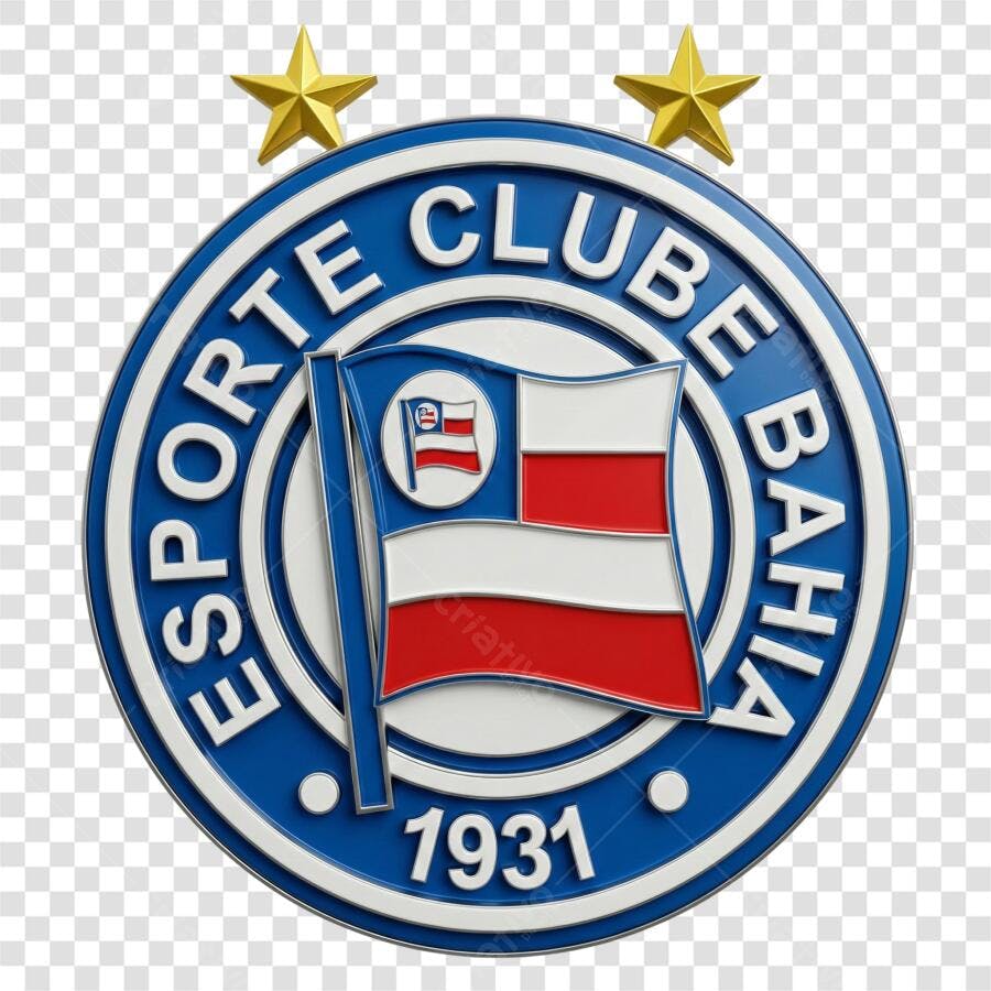 Logo Esporte Clube Bahia 3D PNG Fundo Transparente
