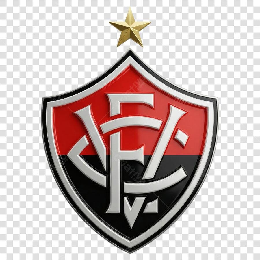 Logo Esporte Clube Vitória 3D PNG Fundo Transparente