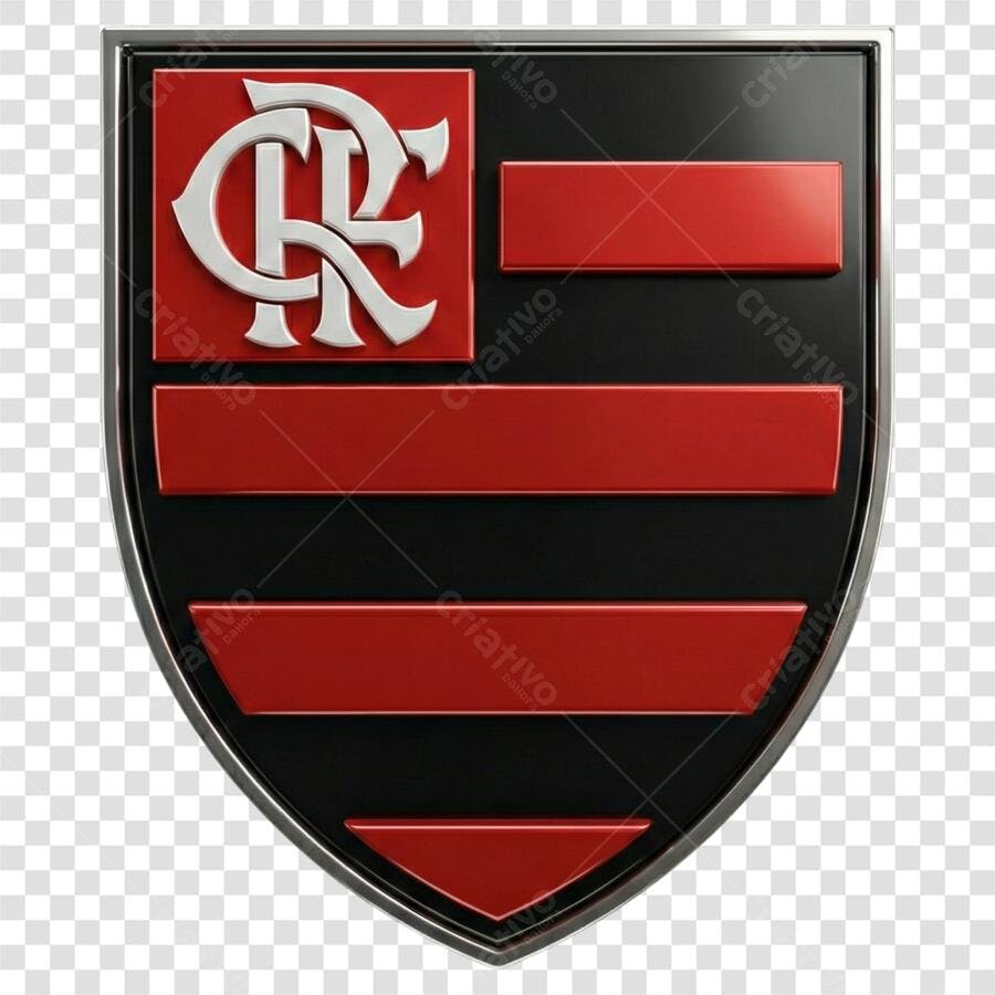 Logo Flamengo Escudo 3D PNG Fundo Transparente