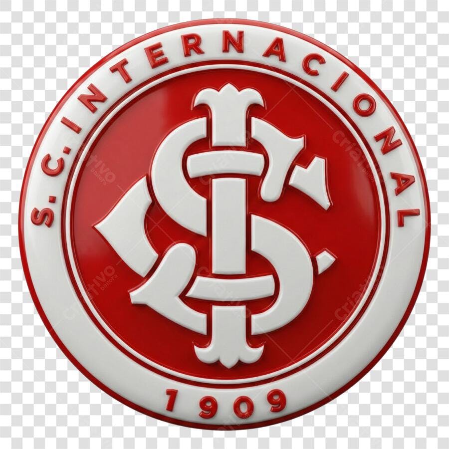 Logo Sport Club Internacional 3D PNG Fundo Transparente