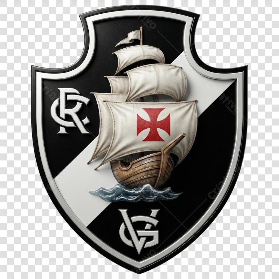 Logo Vasco da Gama Escudo Futebol PNG Fundo Transparente