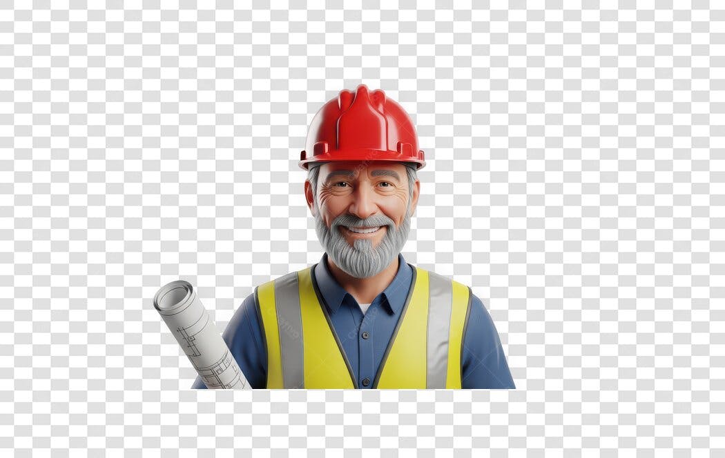 Personagem Ilustrado Engenheiro Homem Idoso PNG Fundo Transparente