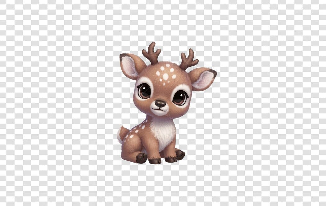 Personagem Ilustrado Filhote Veado Bambi Fofo PNG Fundo Transparente