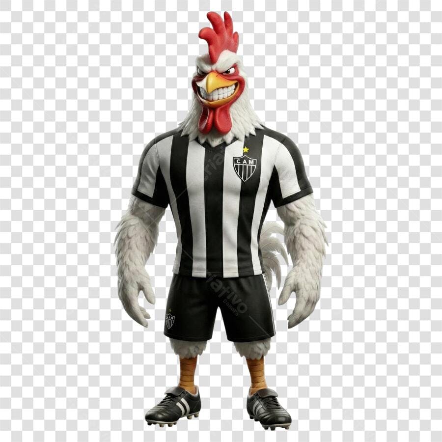 Personagem Ilustrado Galo Atlético Mineiro PNG Fundo Transparente