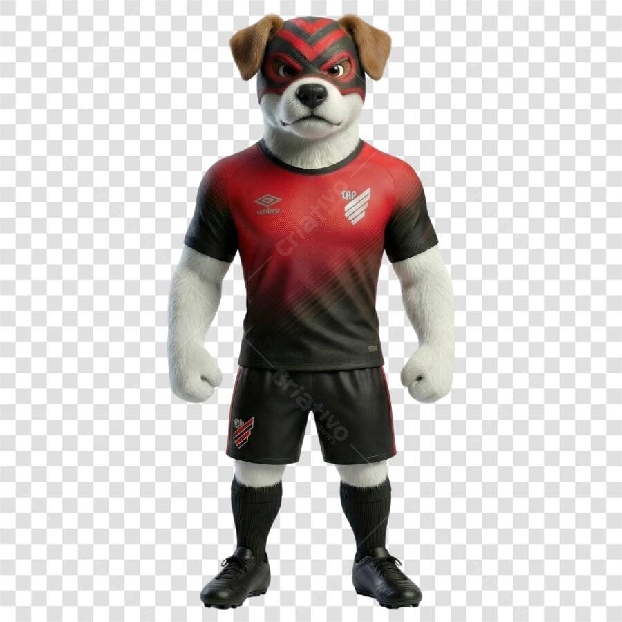 Personagem Ilustrado Mascote Cachorro Atlético Paranaense PNG Fundo Transparente