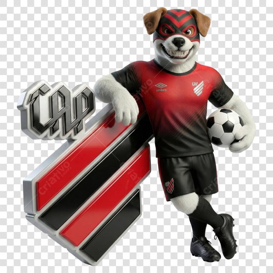 Personagem Ilustrado Mascote Furacão Athletico Paranaense PNG Fundo Transparente