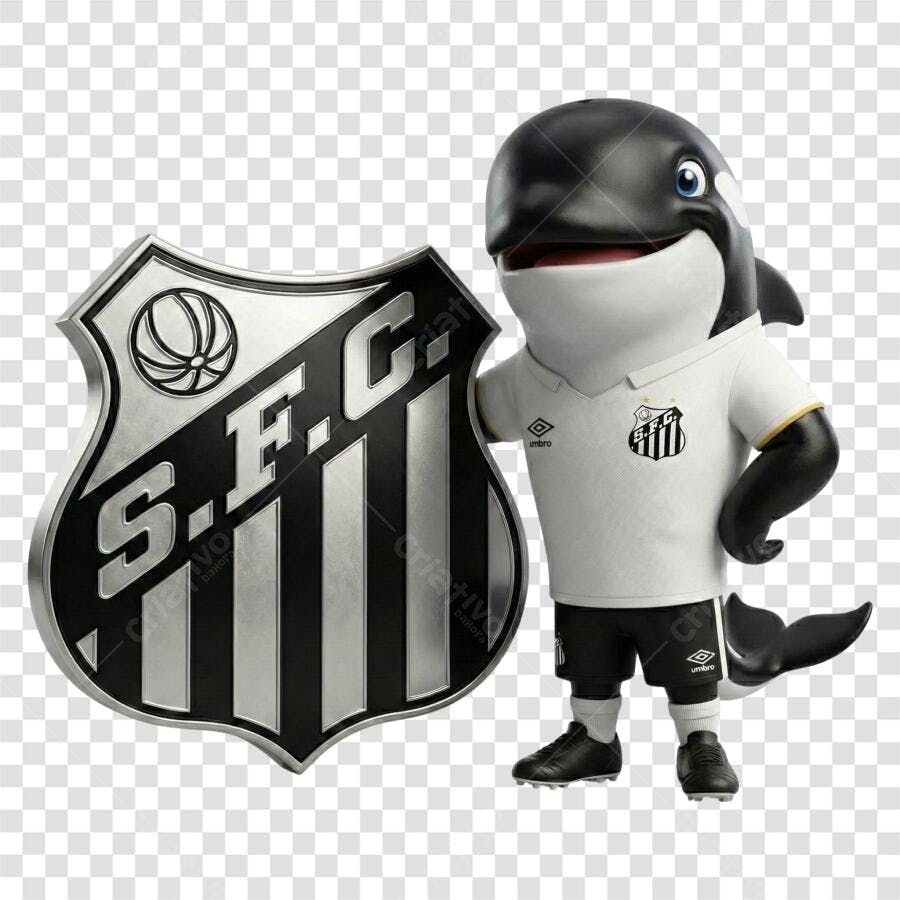 Personagem Ilustrado Mascote Santos Futebol Clube PNG Fundo Transparente