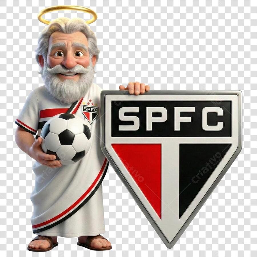 Personagem Ilustrado São Paulo Futebol Clube PNG Fundo Transparente