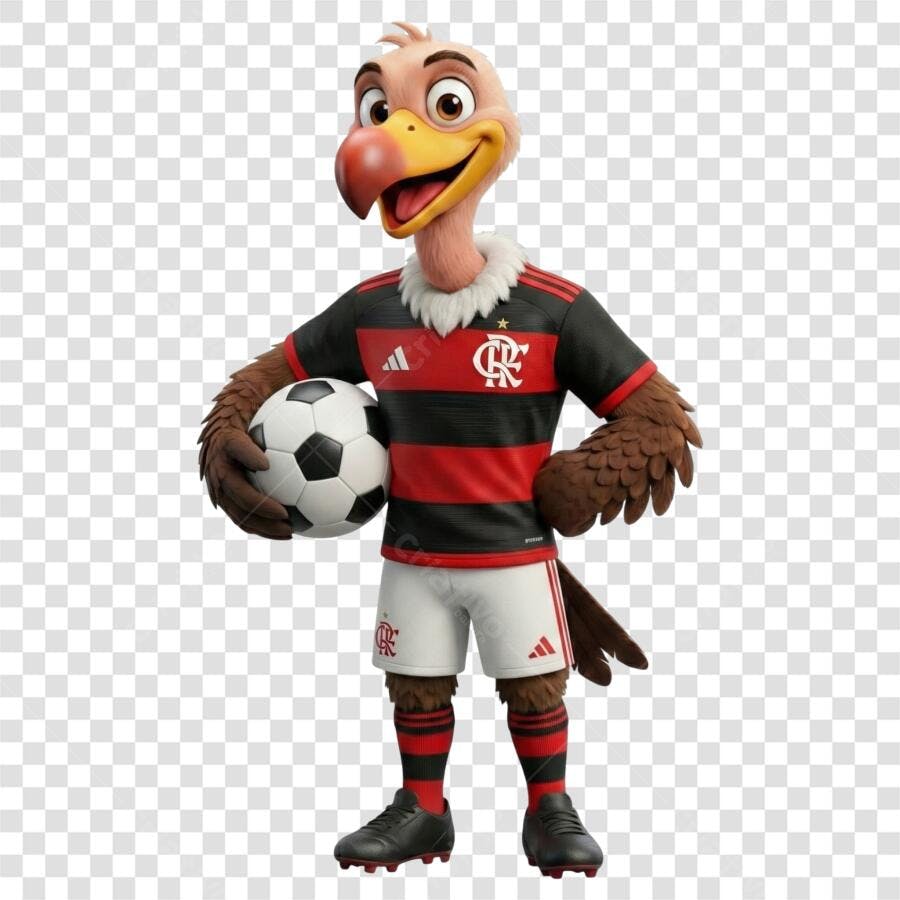 Personagem Ilustrado Urubu do Flamengo Mascote PNG Fundo Transparente
