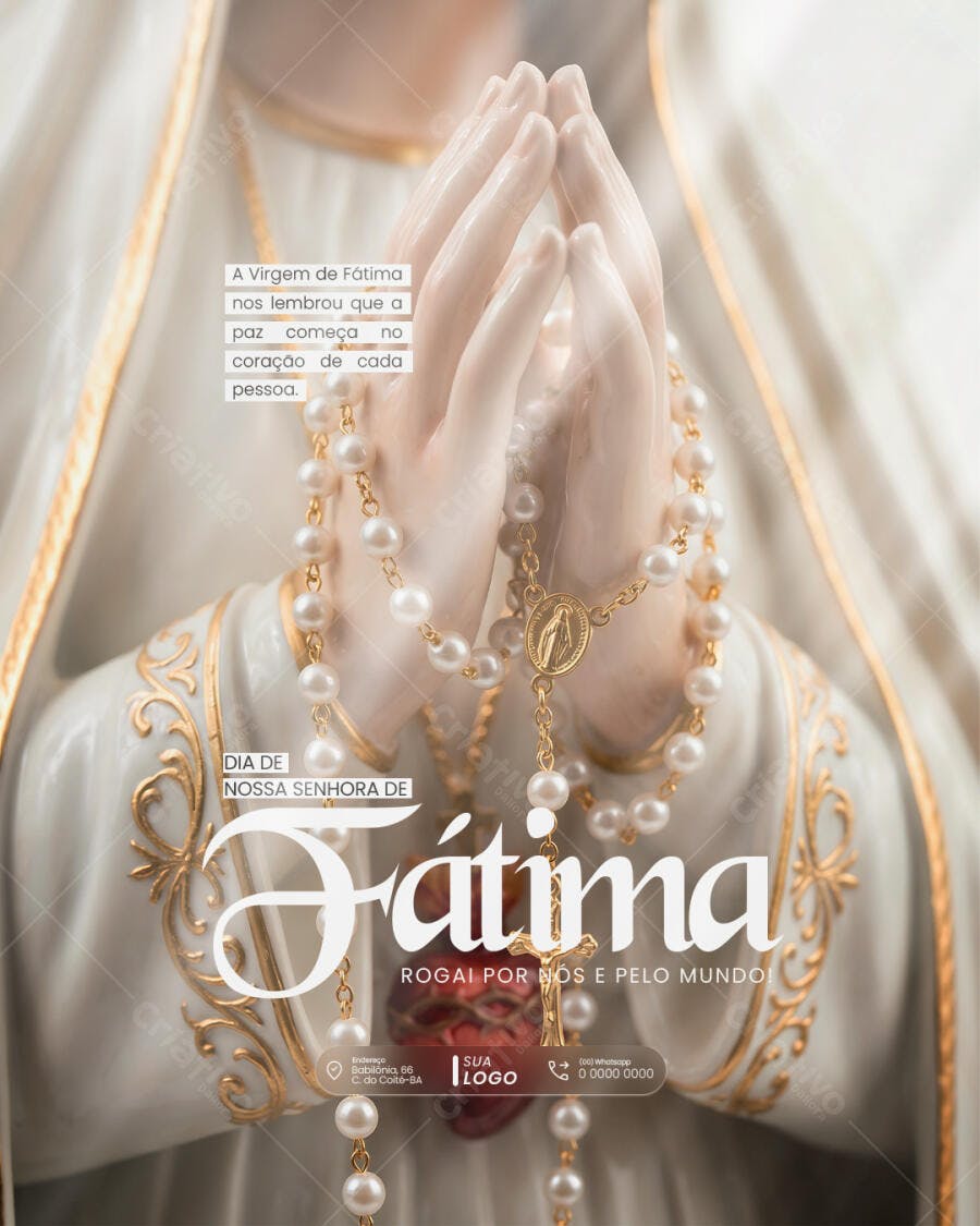 Post Dia de Nossa Senhora de Fátima PSD Editável