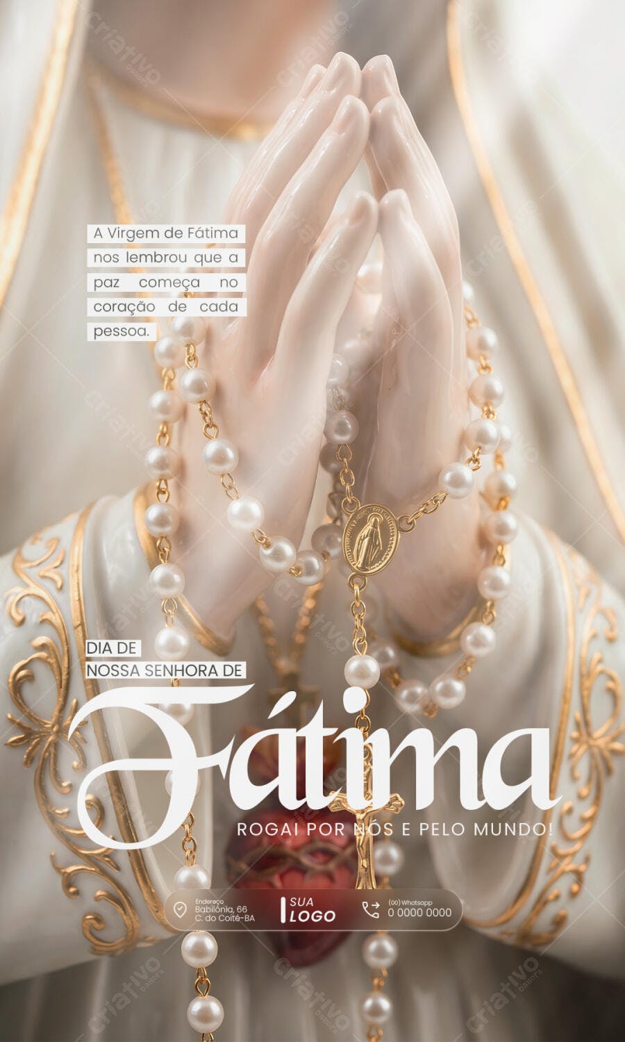 Post Instagram Dia de Nossa Senhora de Fátima PSD Editável
