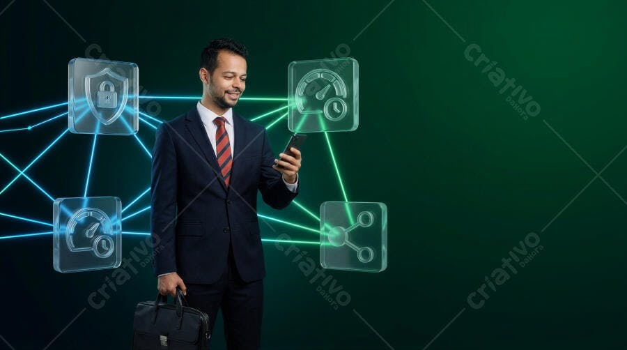 Foto Homem de Negócios Indiano Usando Celular Tecnologia Digital