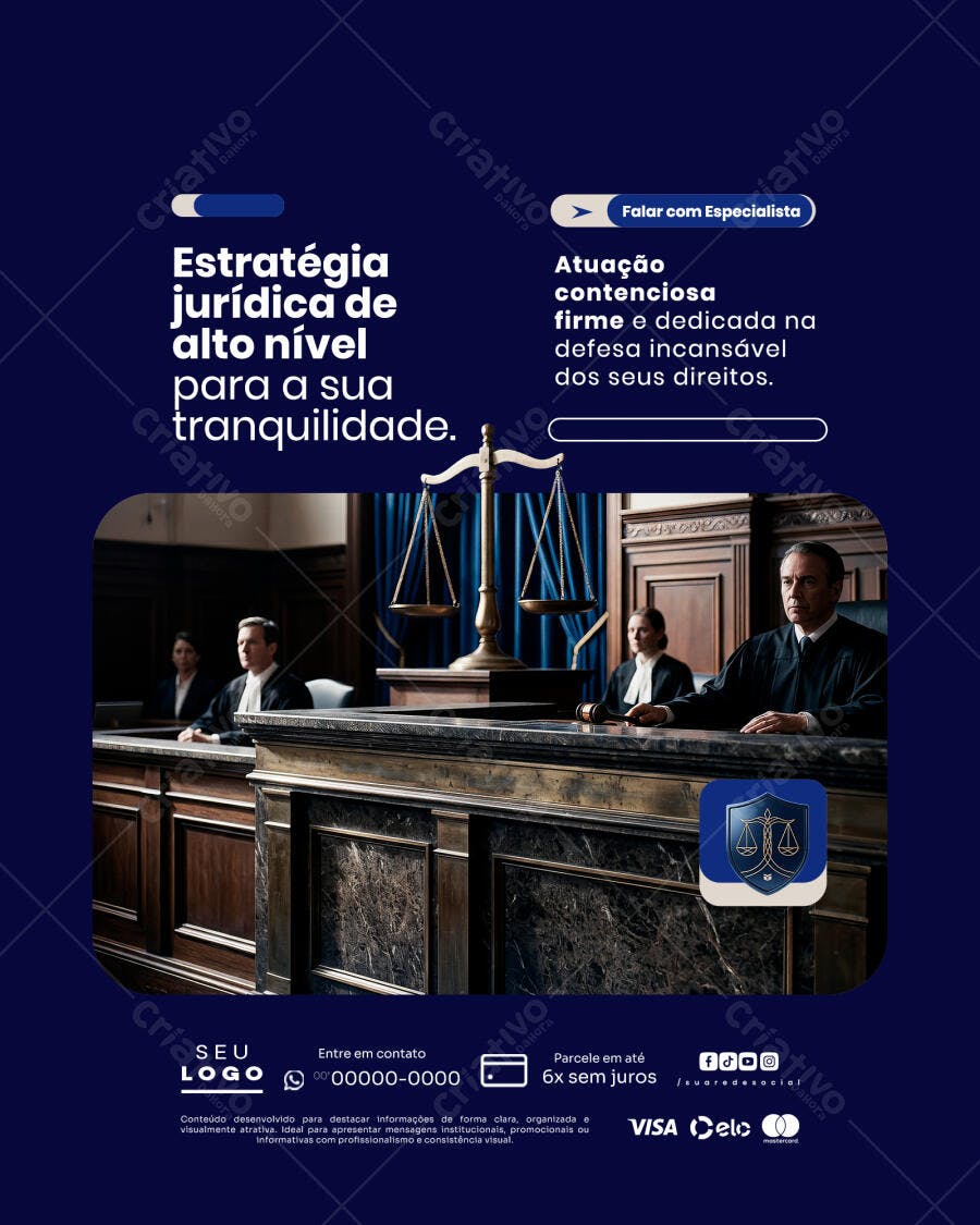 Post Instagram Advocacia Jurídica PSD Editável