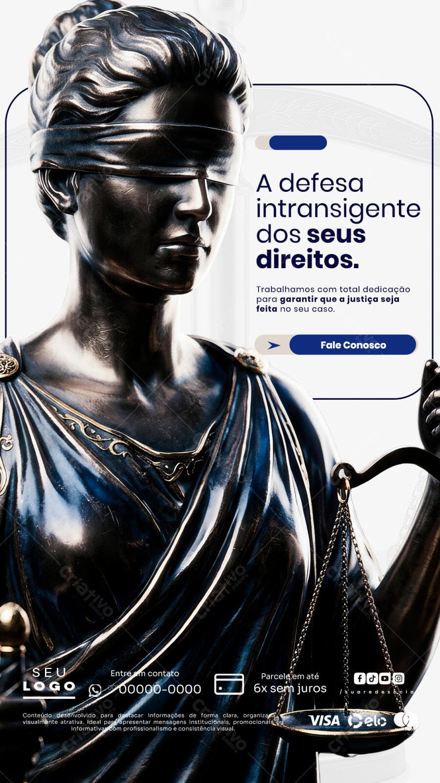 Post Instagram Advocacia Justiça Direitos PSD Editável