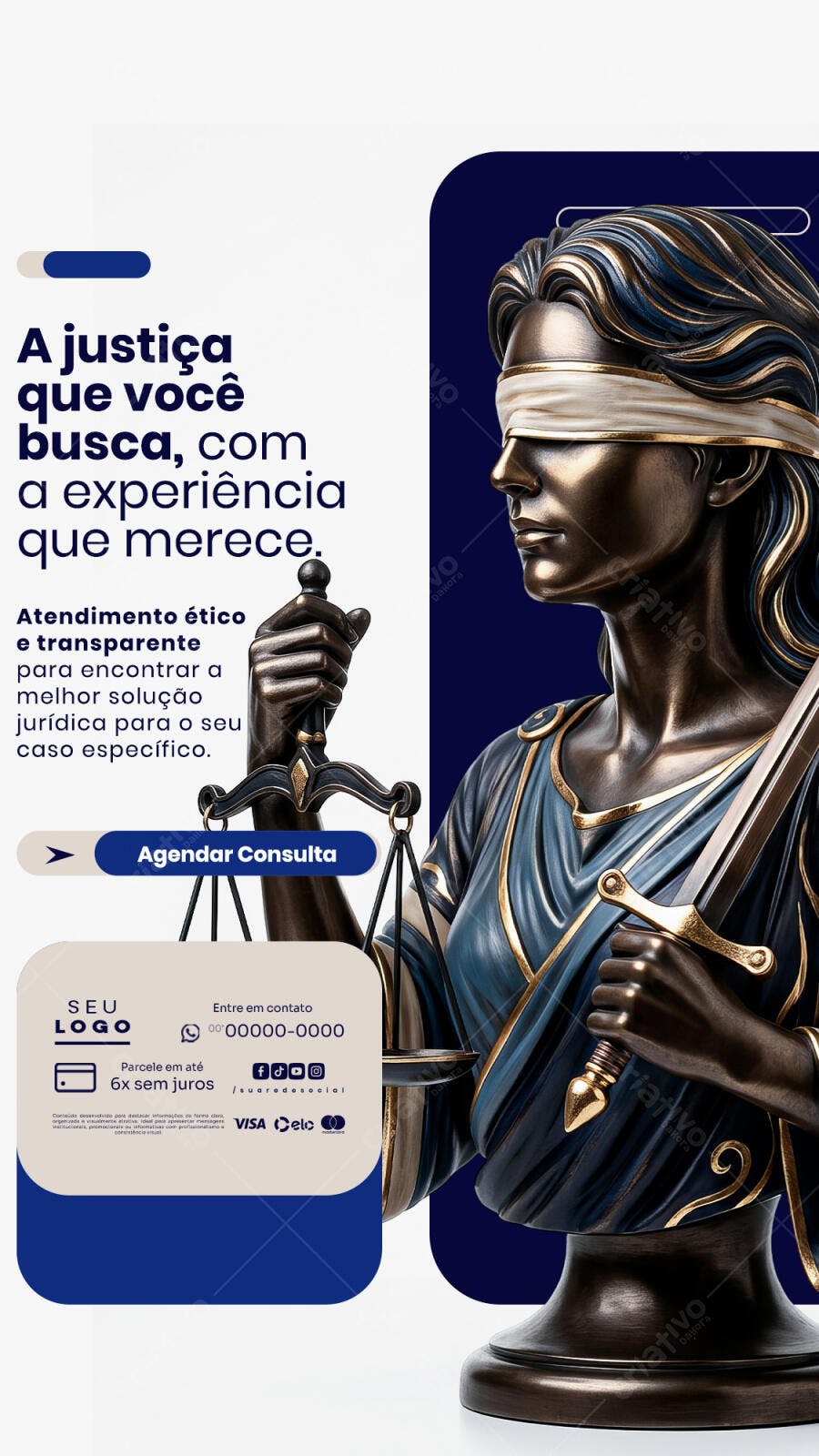 Post Instagram Advocacia Justiça PSD Editável