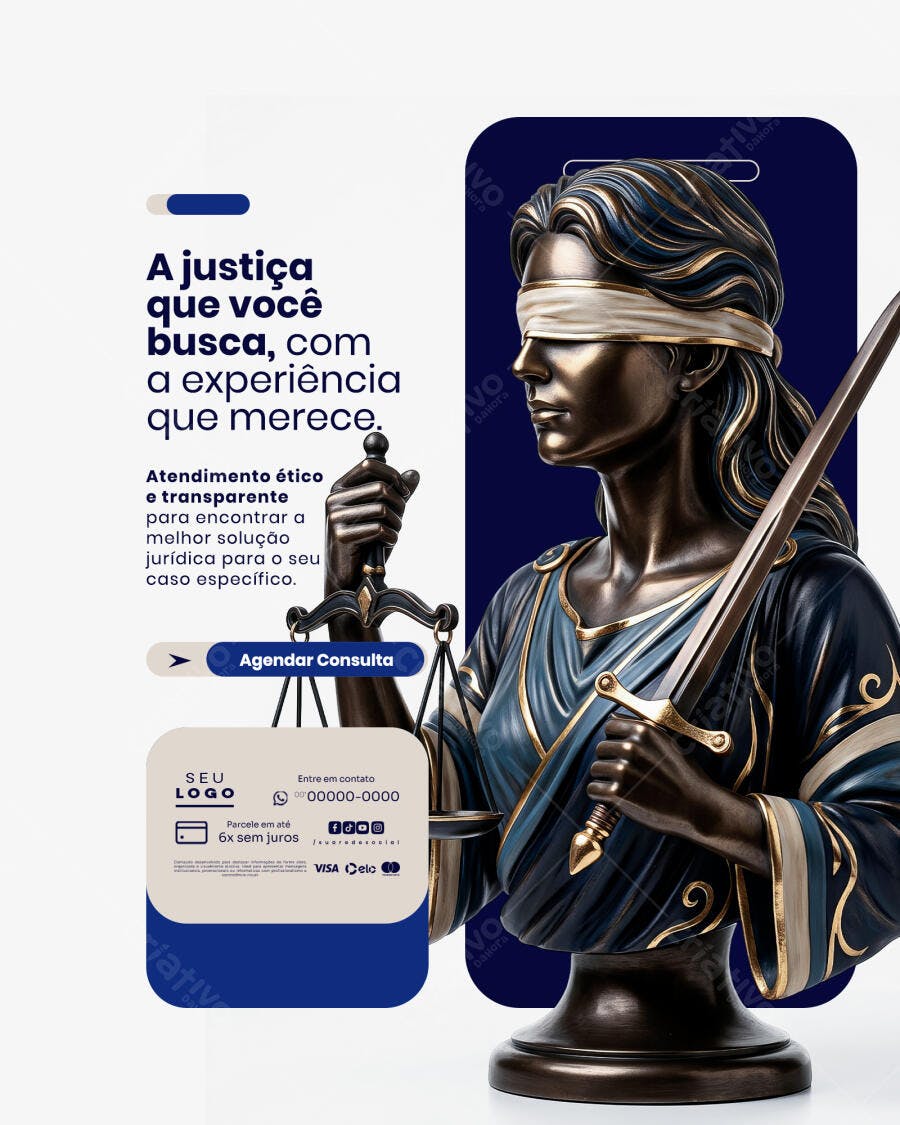 Post Instagram Advocacia Justiça PSD Editável
