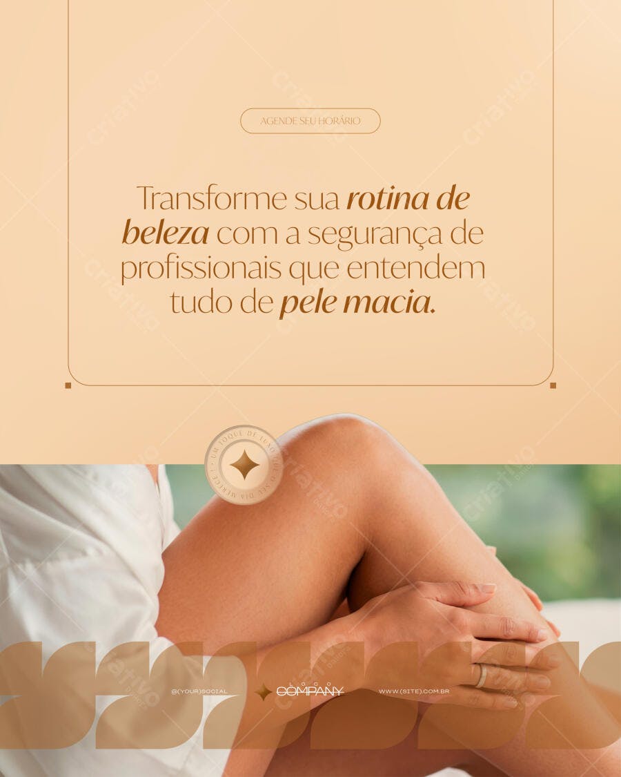 Post Instagram Estética Beleza Pele Macia PSD Editável