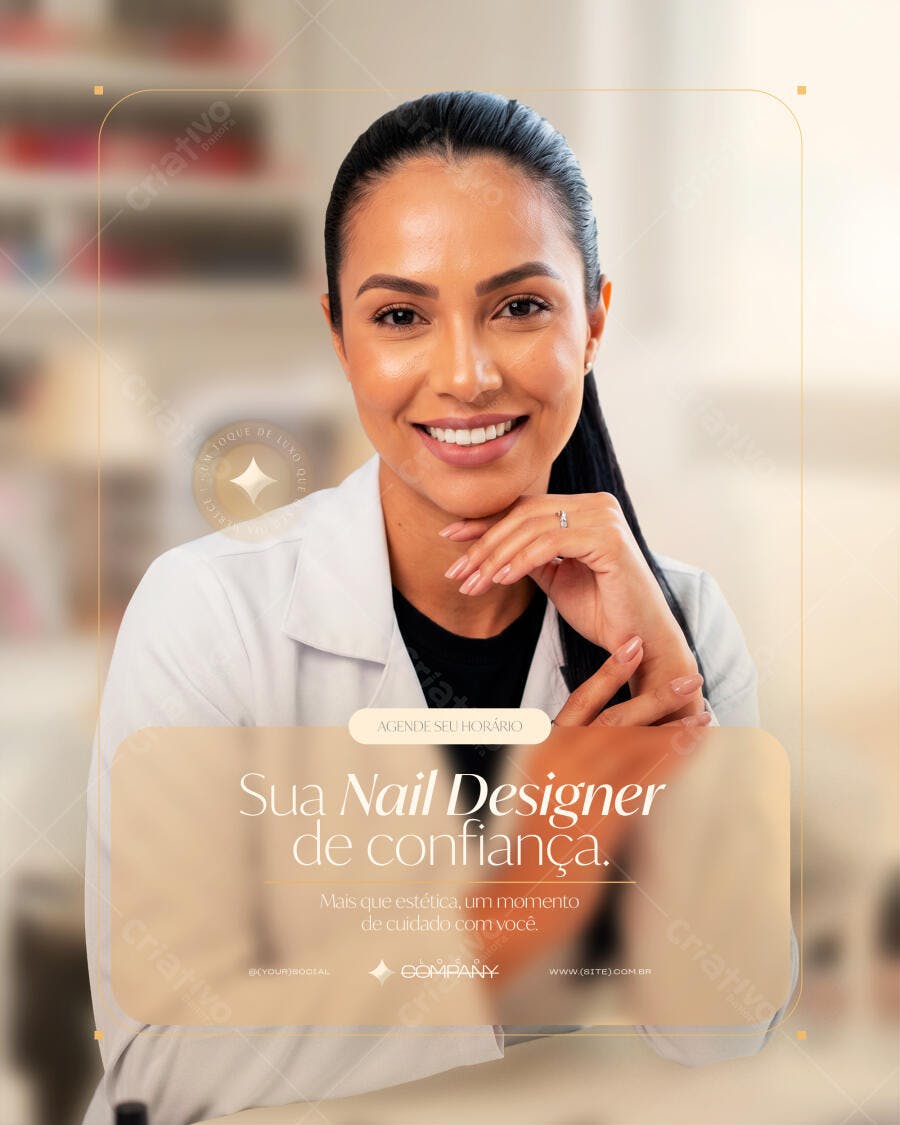 Post Instagram Nail Designer Manicure PSD Editável