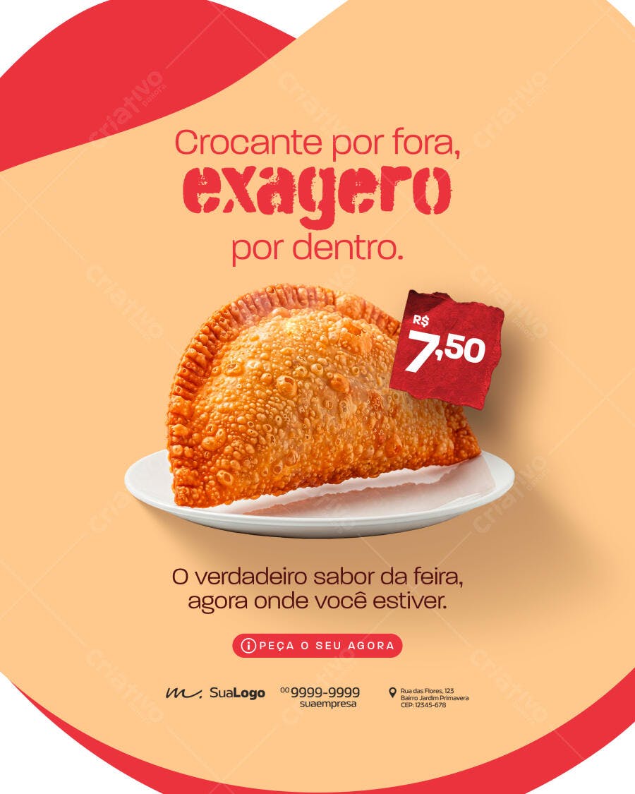 Post Instagram Pastelaria Lanchonete PSD Editável