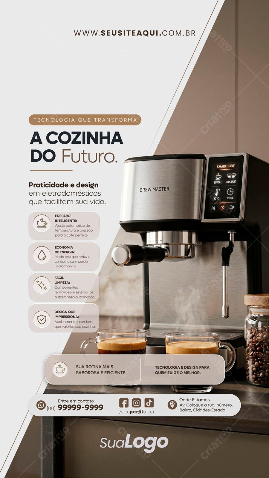 Story Instagram Cafeteria Máquina Café PSD Editável