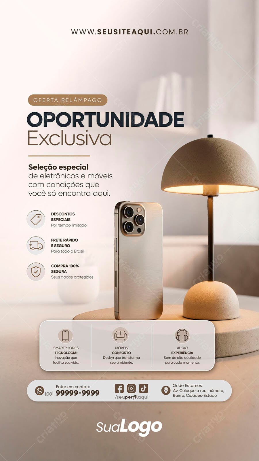 Story Instagram Eletrônicos Móveis Oferta Relâmpago PSD Editável