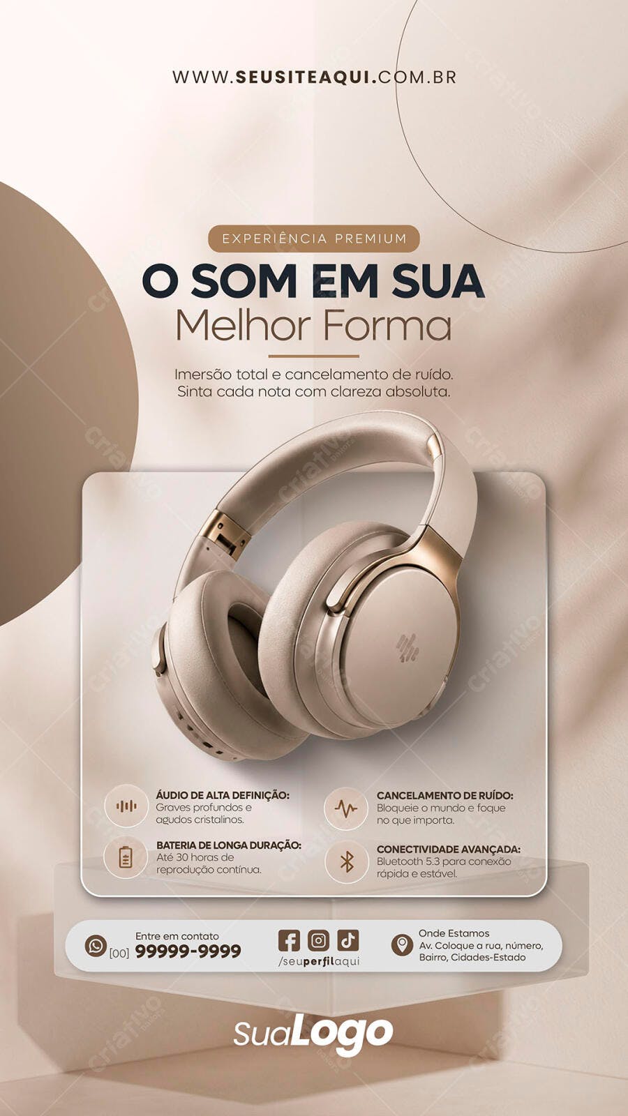 Story Instagram Fone de Ouvido Eletrônicos PSD Editável