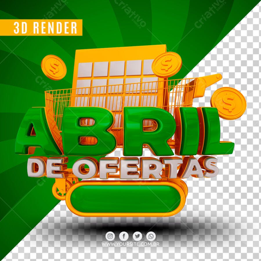 Abril de Ofertas Promoção Varejo PSD Editável