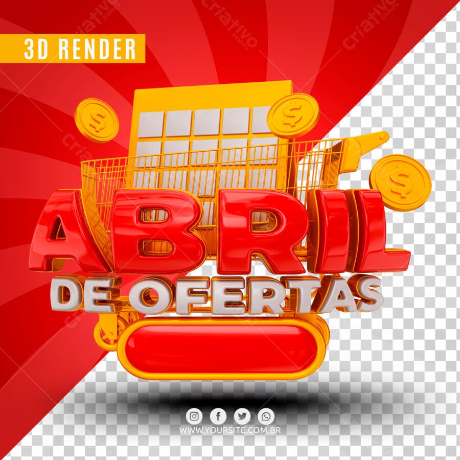 Abril de Ofertas Promoção Varejo PSD Editável