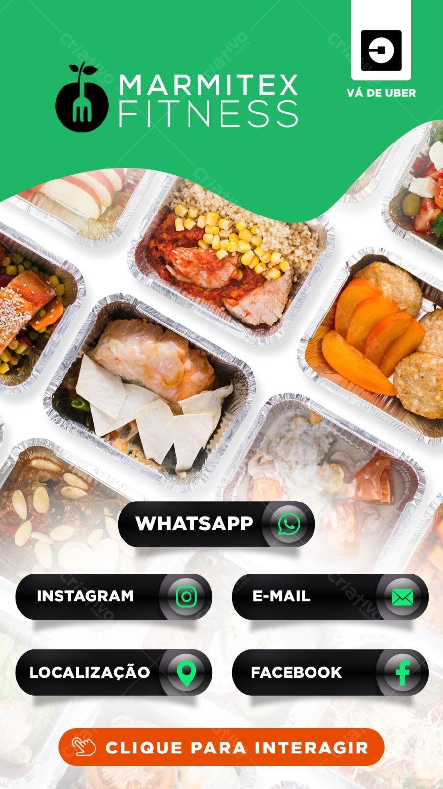 Cardápio Digital Marmitaria Fitness Delivery PSD Editável