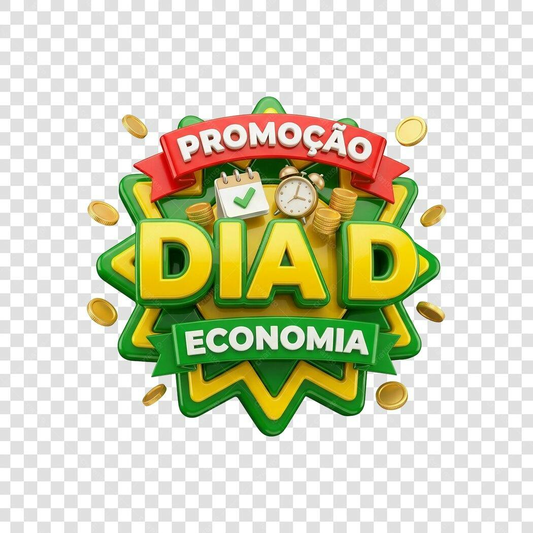Elemento 3D Dia D Promoção Economia PNG Fundo Transparente