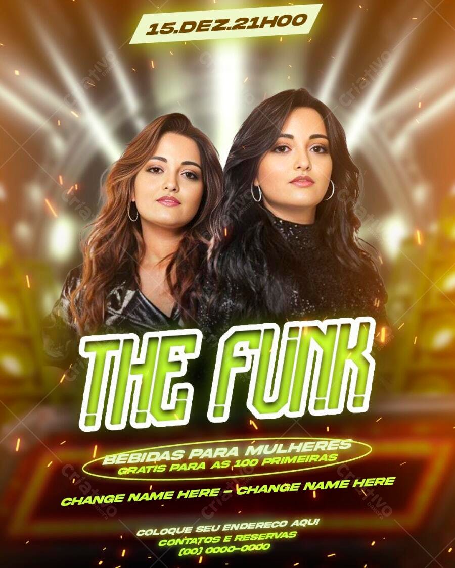 Flyer Festa Funk Balada Dezembro PSD Editável