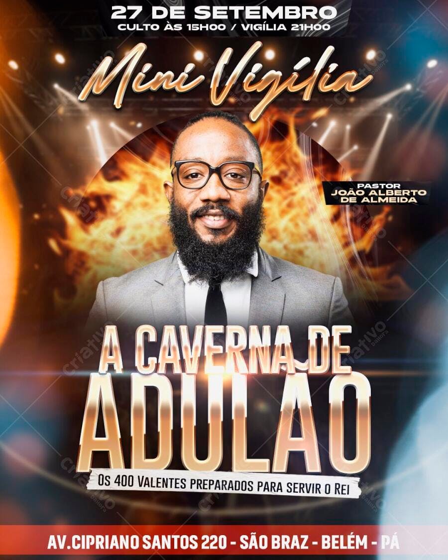 Flyer Mini Vigília Igreja Evangélica PSD Editável