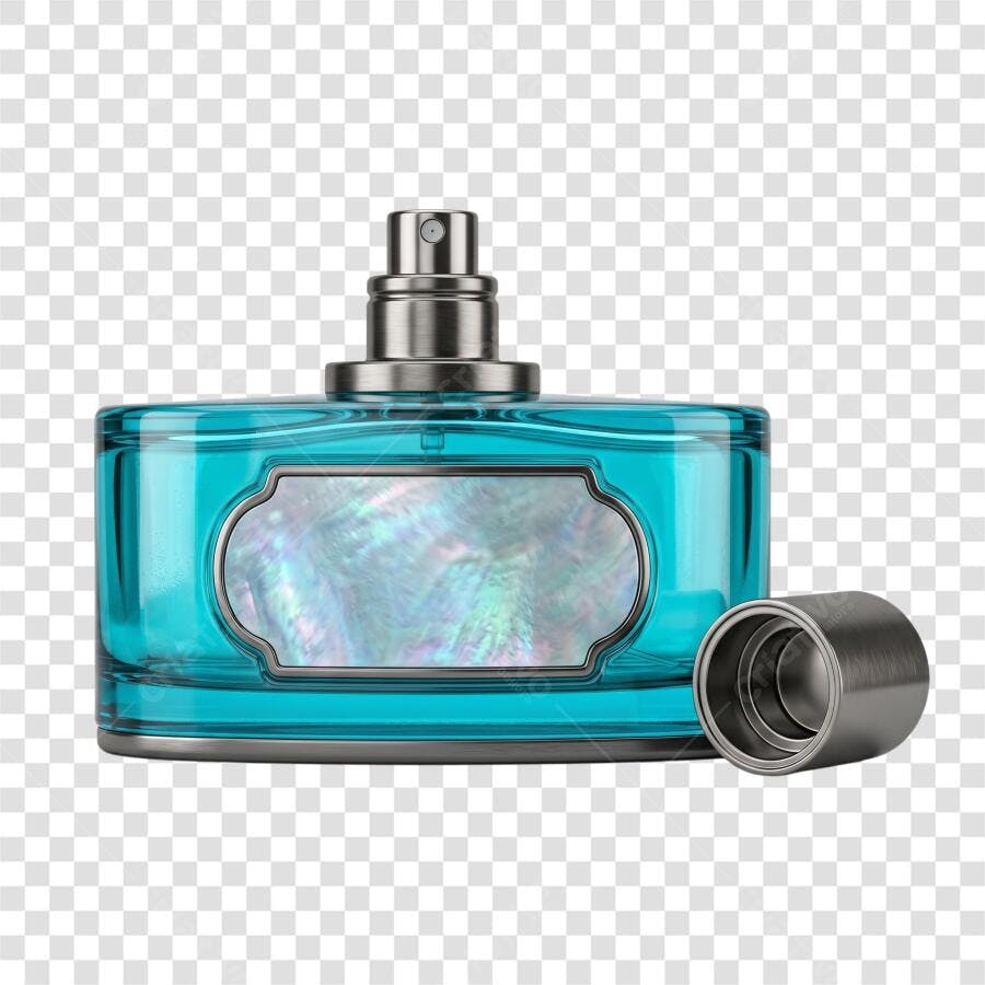 Foto Recortada Frasco Perfume Azul Tiffany PNG Fundo Transparente
