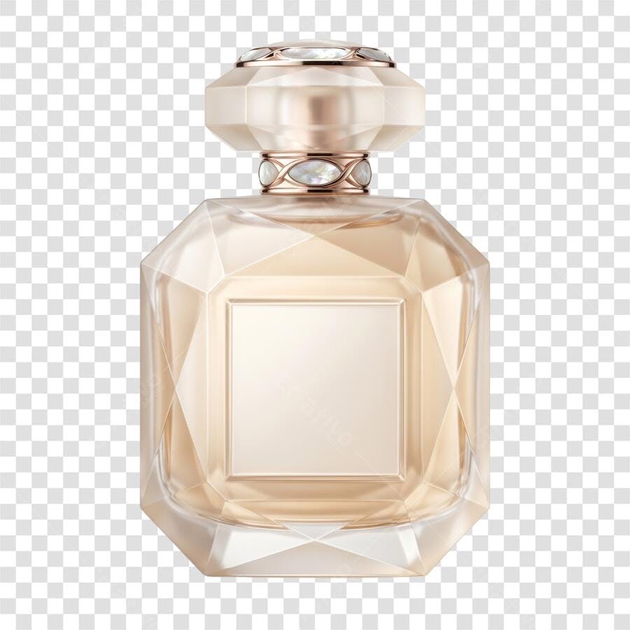 Foto Recortada Frasco Perfume Dourado Luxo PNG Fundo Transparente