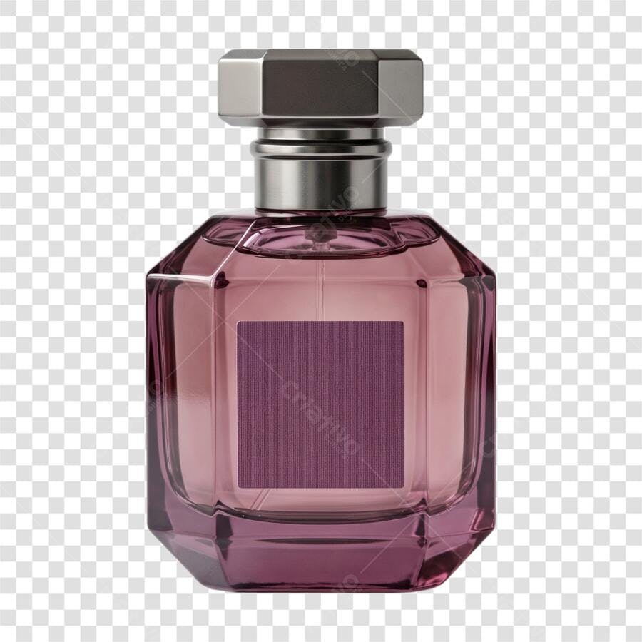 Foto Recortada Frasco Perfume Feminino Roxo PNG Fundo Transparente